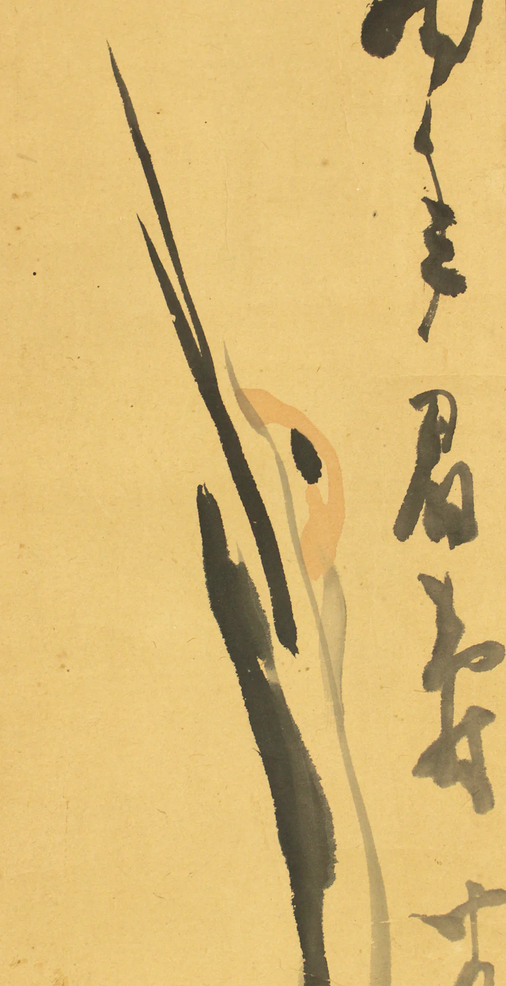 奥原晴湖 Okuhara Seiko (1837-1913) Japanese art Paired kakejiku kakemono wall hanging scrolls / Twin Cranes, Willows and Arbor Landscape RC984 - Image 6