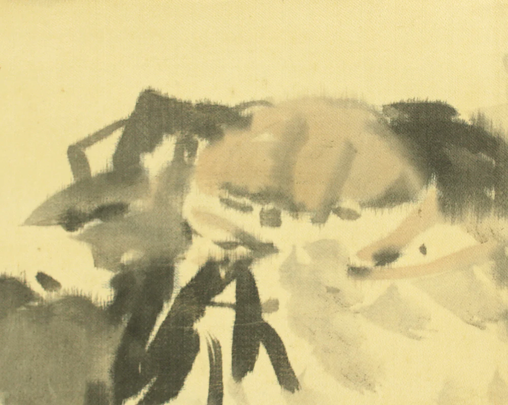 奥原晴湖 Okuhara Seiko (1837-1913) Japanese art kakejiku kakemono wall hanging scroll / Two Crabs RD207 - Image 5