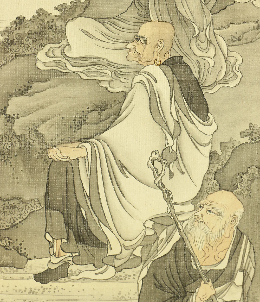 奥村恭法 Okumura Kyoho (b1865) Japanese art kakejiku kakemono wall hanging scroll / 十六羅漢 Juroku Rakan with Original Box (Tomobako) RB859 - Image 14