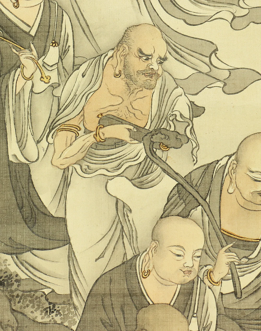 奥村恭法 Okumura Kyoho (b1865) Japanese art kakejiku kakemono wall hanging scroll / 十六羅漢 Juroku Rakan with Original Box (Tomobako) RB859 - Image 23