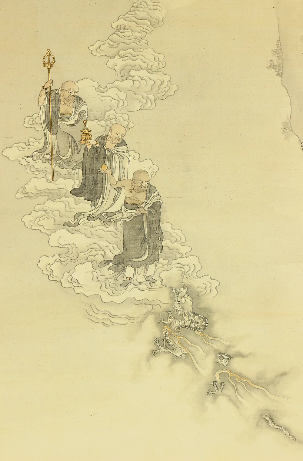 奥村恭法 Okumura Kyoho (b1865) Japanese art kakejiku kakemono wall hanging scroll / 十六羅漢 Juroku Rakan with Original Box (Tomobako) RB859 - Image 5