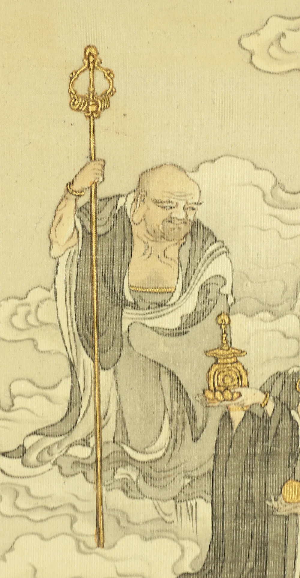 奥村恭法 Okumura Kyoho (b1865) Japanese art kakejiku kakemono wall hanging scroll / 十六羅漢 Juroku Rakan with Original Box (Tomobako) RB859 - Image 6
