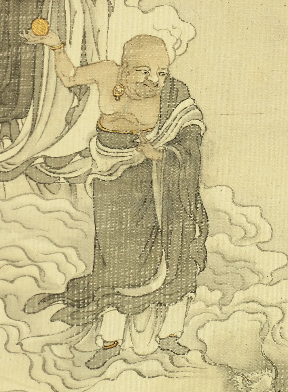 奥村恭法 Okumura Kyoho (b1865) Japanese art kakejiku kakemono wall hanging scroll / 十六羅漢 Juroku Rakan with Original Box (Tomobako) RB859 - Image 8