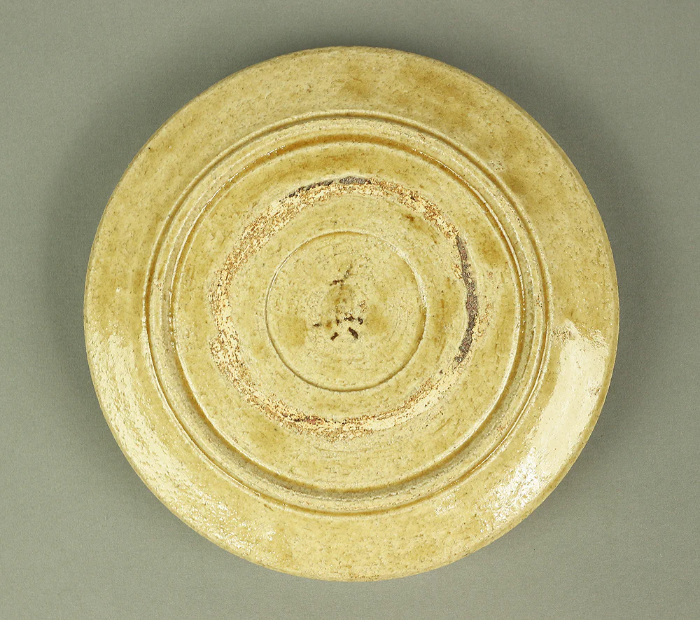 大倉真汝 Okura Shinjo 黄瀬戸 Kiseto (Yellow Seto) Bowl "Turnip design" Japanese tea ceremony utensil with Original Box / Tomobako V582 - Image 11