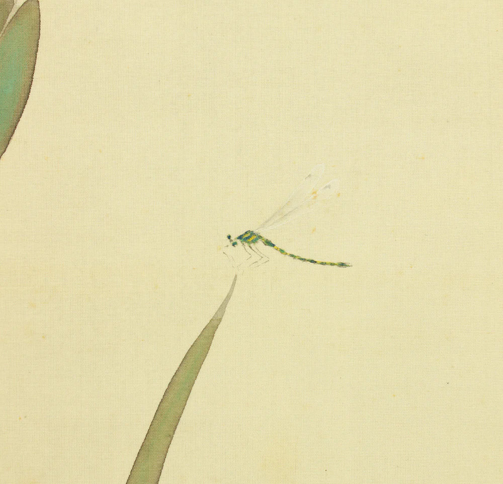 大村廣陽 Omura Koyo (1891-1983) Japanese art kakejiku kakemono wall hanging scroll / Iris Flowers and Dragonfly with Original Box (Tomobako) RD190 - Image 9