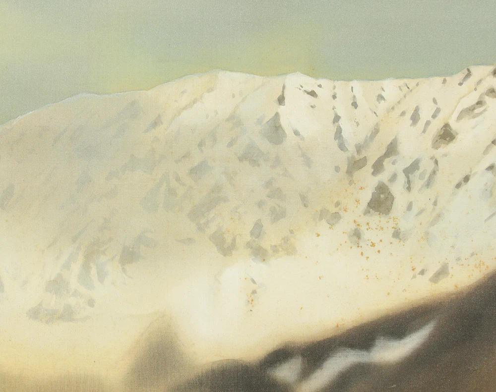 大島祥丘 Oshima Shokyu (1907-1996) Japanese art kakejiku kakemono wall hanging scroll / Scenery of Mt. Daisen in Winter with Original Box (Tomobako) RC963 - Image 12
