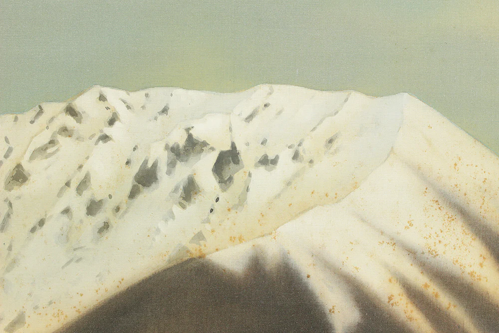 大島祥丘 Oshima Shokyu (1907-1996) Japanese art kakejiku kakemono wall hanging scroll / Scenery of Mt. Daisen in Winter with Original Box (Tomobako) RC963 - Image 6