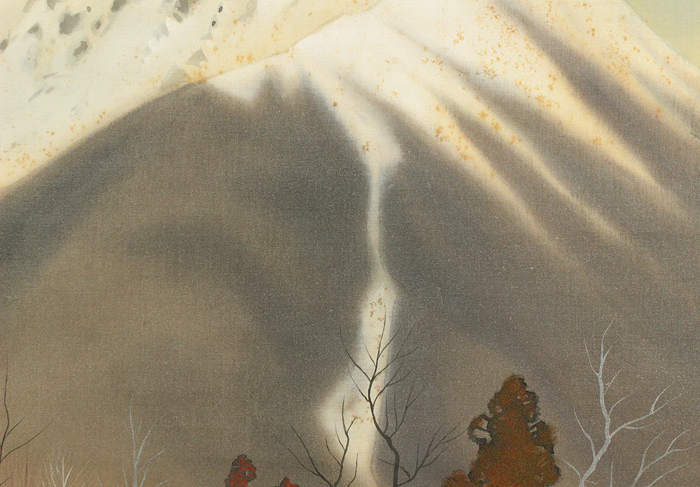 大島祥丘 Oshima Shokyu (1907-1996) Japanese art kakejiku kakemono wall hanging scroll / Scenery of Mt. Daisen in Winter with Original Box (Tomobako) RC963 - Image 8