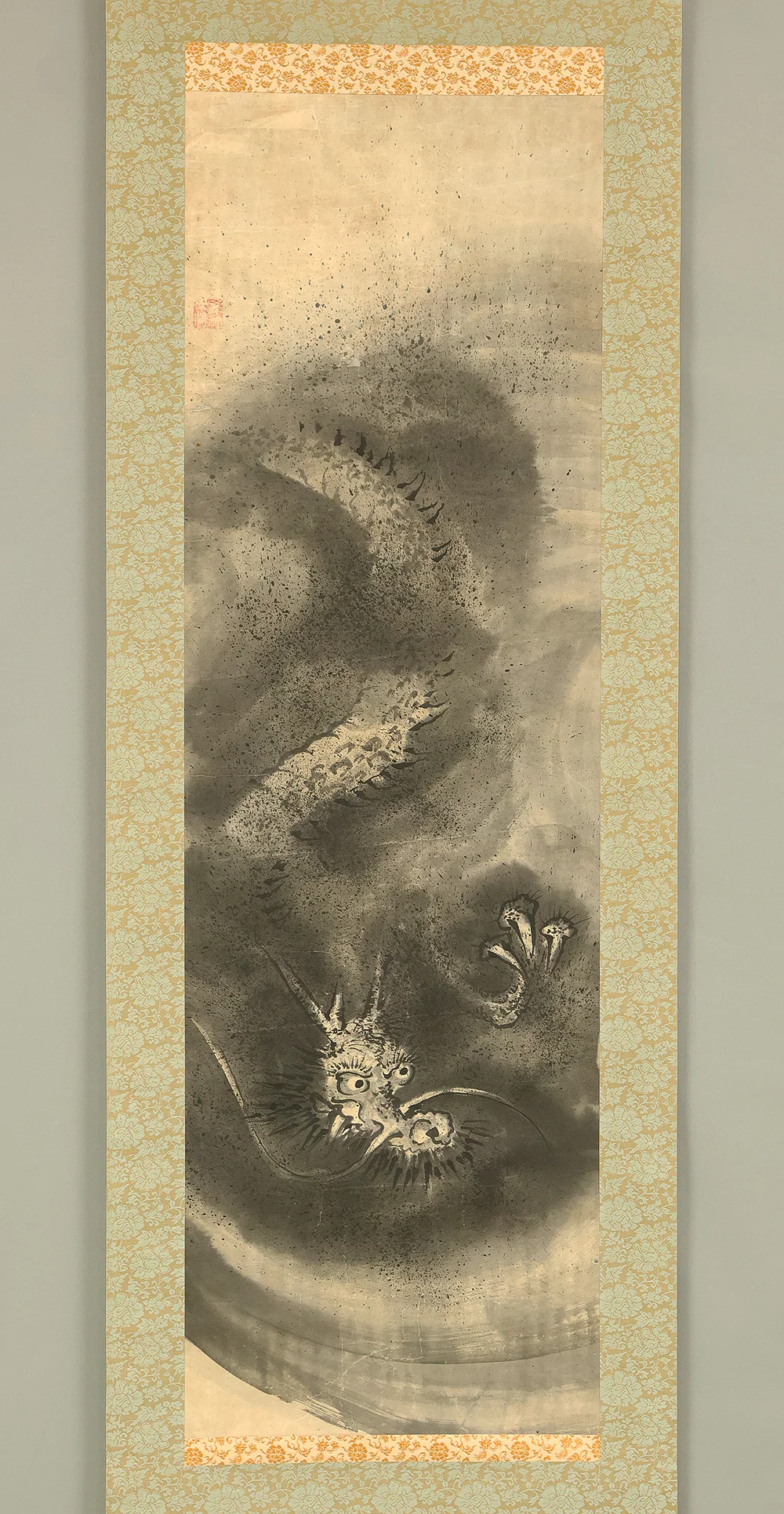 龍社山樵 Ryusha sansho Japanese art paired kakejiku kakemono wall hanging scrolls / Suiboku Ink Double Dragon with Box RE305 - Image 15
