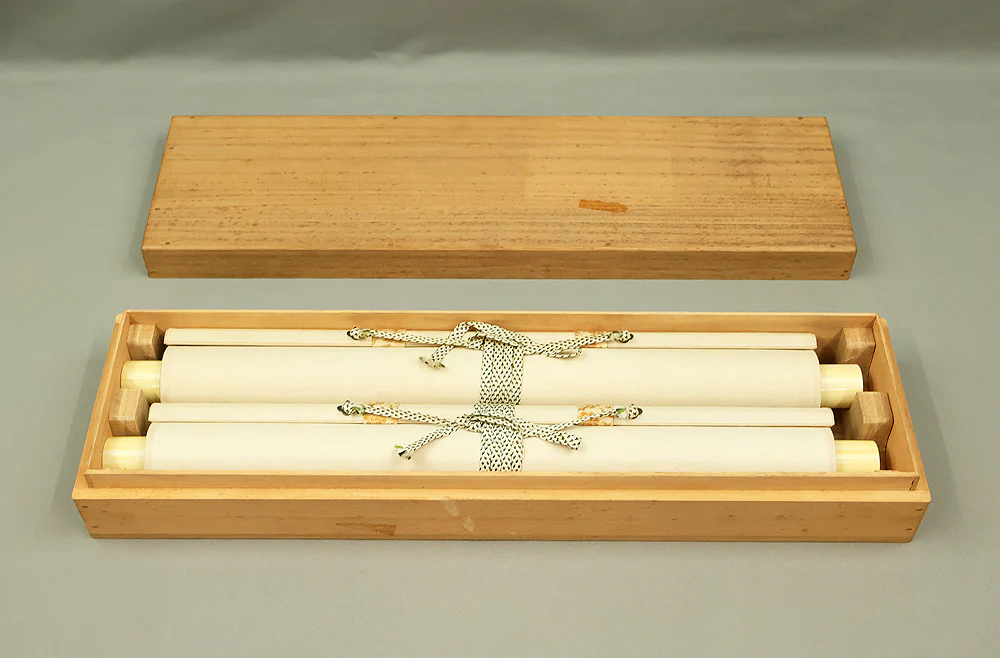 龍社山樵 Ryusha sansho Japanese art paired kakejiku kakemono wall hanging scrolls / Suiboku Ink Double Dragon with Box RE305 - Image 29