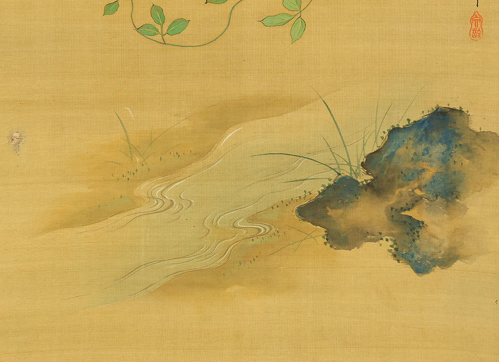 酒井抱一 Sakai Hoitsu (1761-1828) Japanese art kakejiku kakemono wall hanging scroll / Cretimus and Two Little Birds RE140 - Image 16