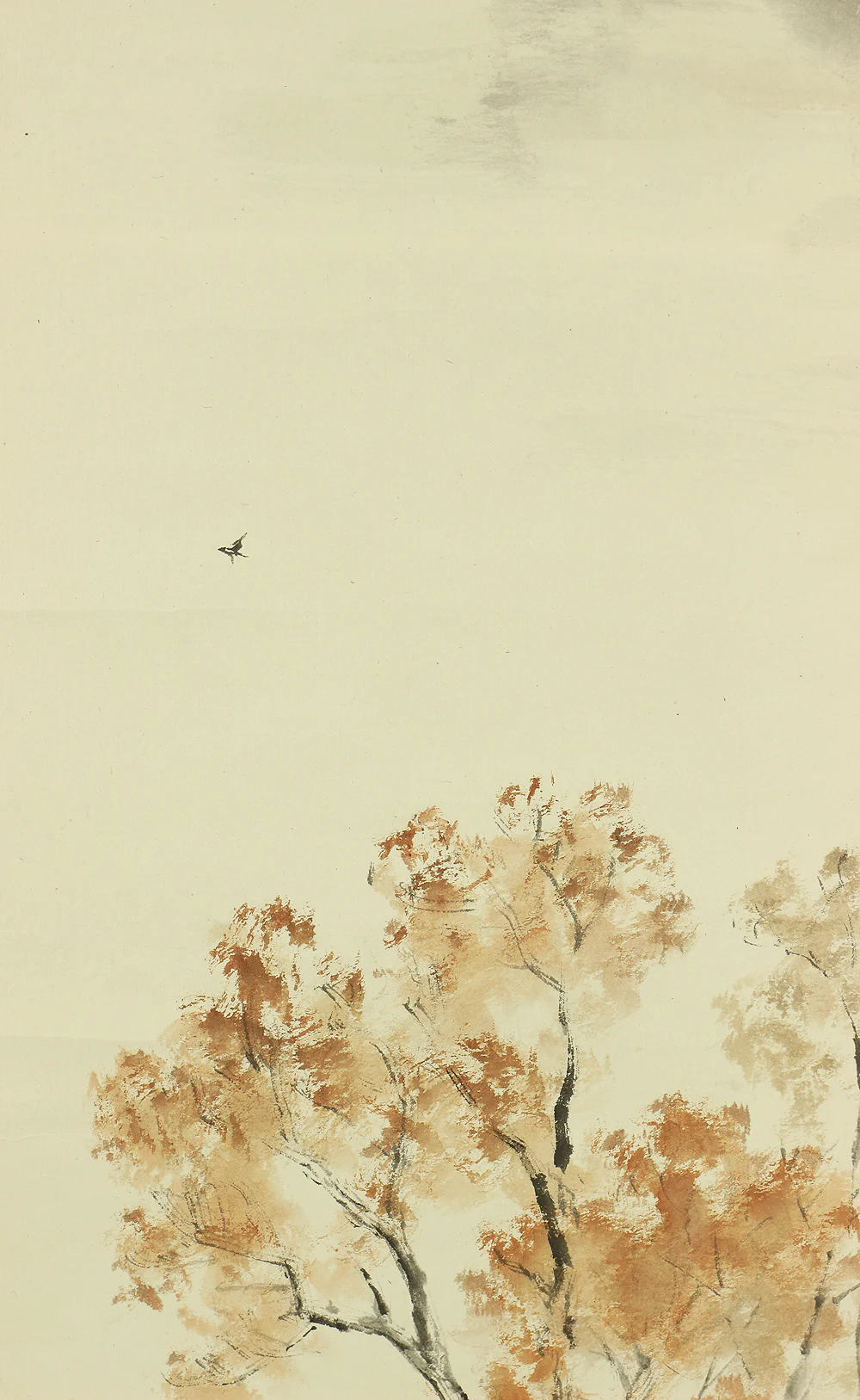 佐藤古岫 Sato Koshu Japanese art kakejiku kakemono wall hanging scroll / Autumn Landscape Old House in Mountains with Original Box (Tomobako) RC606 - Image 6