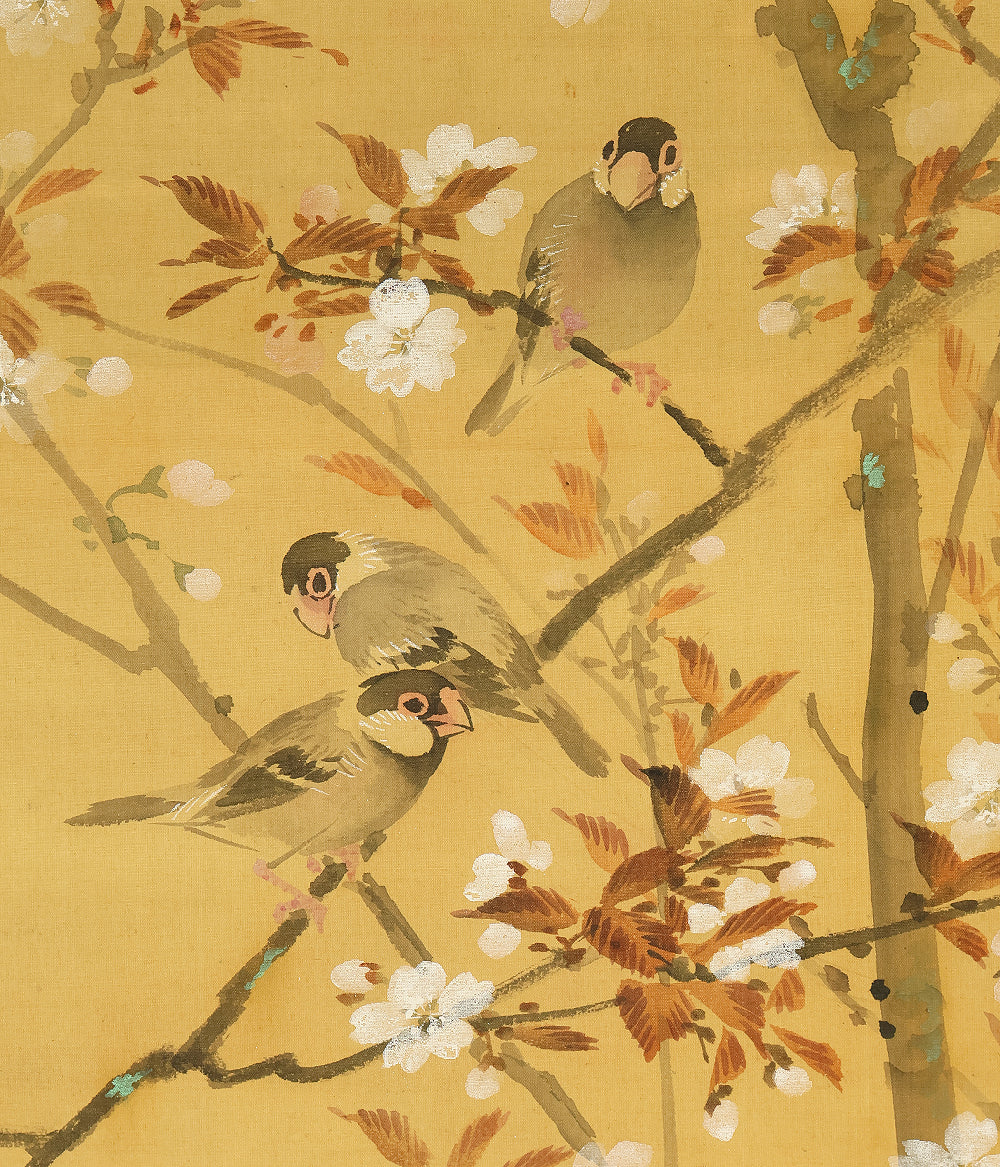 里見雲嶺 Satomi Unrei (1849-1928) Japanese art kakejiku kakemono wall hanging scroll / Four Seasons Flowers and Various Birds with Original Box (Tomobako) RE519 - Image 6