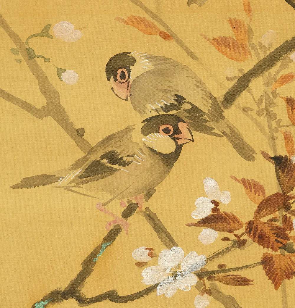 里見雲嶺 Satomi Unrei (1849-1928) Japanese art kakejiku kakemono wall hanging scroll / Four Seasons Flowers and Various Birds with Original Box (Tomobako) RE519 - Image 8