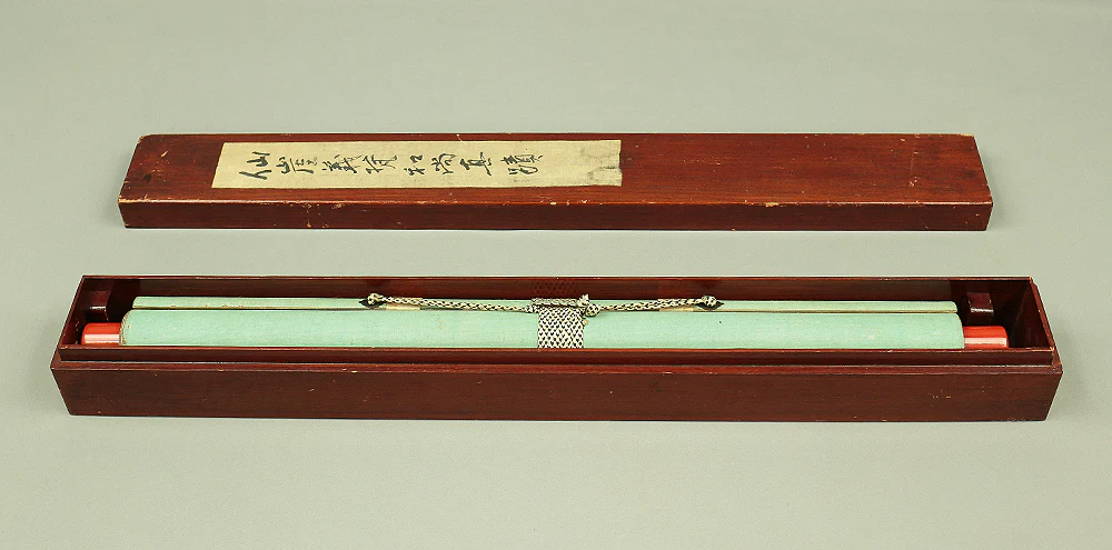 仙厓義梵 Sengai Gibon (1750-1837) Japanese antique art kakejiku kakemono wall hanging scroll / Jurojin and Skull with Box RB368 - Image 14