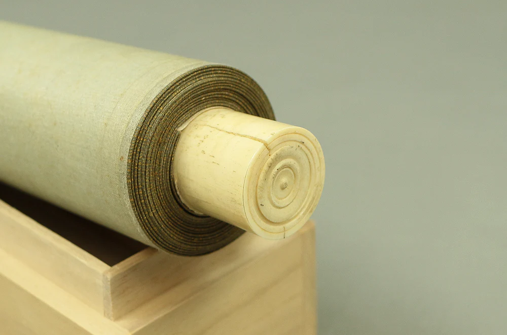 仙厓義梵 Sengai Gibon (1750-1837) Japanese antique art kakejiku kakemono wall hanging scroll / Kanzan and Jittoku 擁篲不除塵 看経不解義 非是狂与愚 必大行大智 with Box RA872 - Image 20