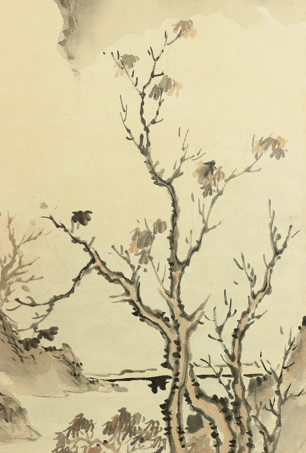 瀬尾玉嶺 Seo Gyokurei Japanese Silver Framed Pair of Byobu Folding screens Room divider 6 panels 'Seasonal Sansui Landscape, Flowers and Birds' VA215 - Image 27