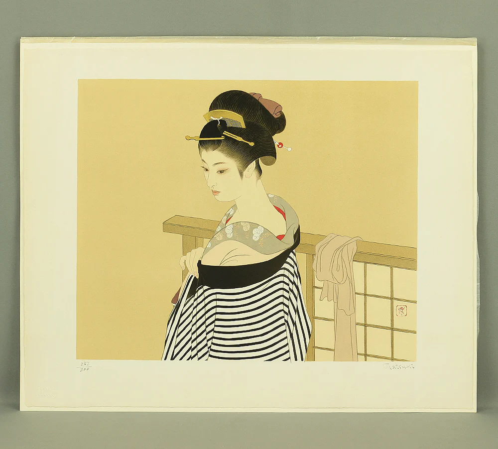 'On Hold' 志村立美 Shimura Tatsumi (1907-1980) Japanese art Lithograph Shitaku「支度」 (Dressing) Edition 257/300 NW369 - Image 4