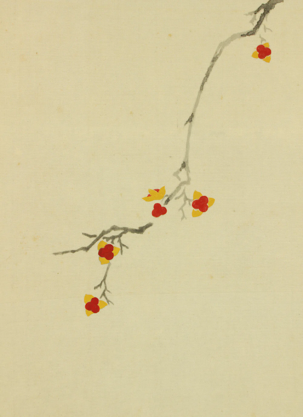 真道黎明 Shindo Reimei (1897-1978) Japanese art kakejiku kakemono wall hanging scroll / Bullfinch Perching on Plum Tree and Pheasant's-eye with Box RD114 - Image 9