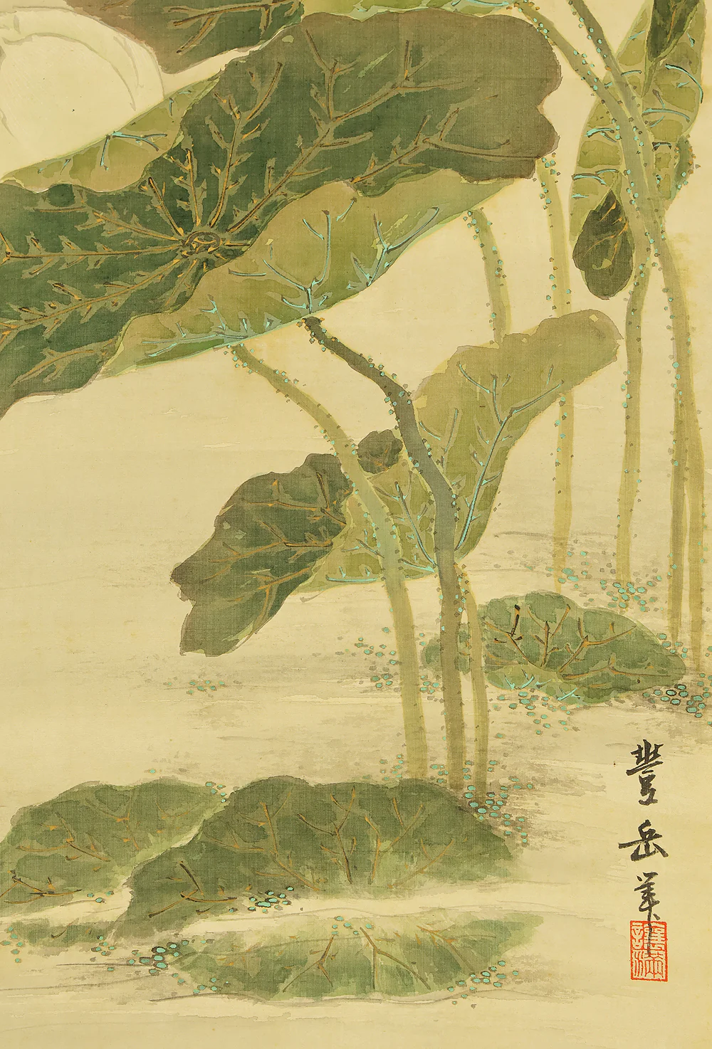 篠田豊岳 Shinoda Hogaku Japanese antique art kakejiku kakemono wall hanging scroll / White Lotus with Original Box (Tomobako) RE932 - Image 14