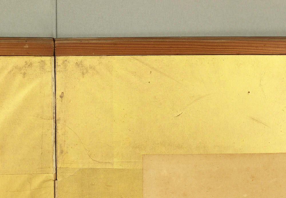 塩川文麟 Shiokawa Bunrin (1808-1877) Byobu Folding Screen Room divider 2 panels / 1862 (壬戌) 'Rainy and Snow Winter Landscape Sansui' Two Panels Folding Screens Room Dividers VA250 - Image 12