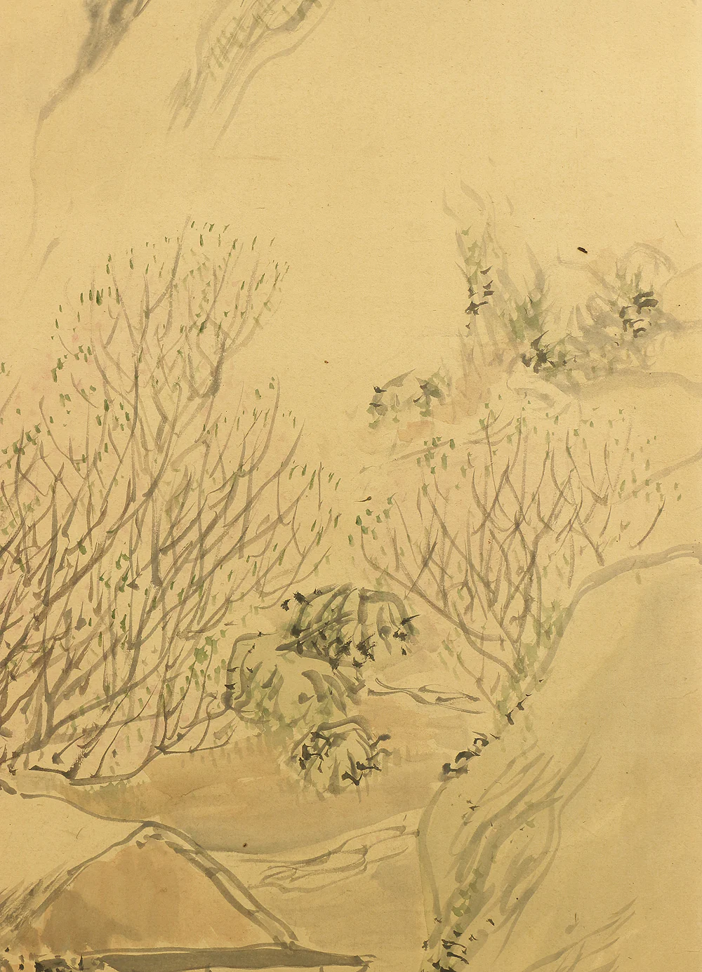 塩川文麟 Shiokawa Bunrin (1808-1877) Gold Framed 'Four Season's (Spring Summer Autumn Winter) Sansui Landscape' Paired Two Panels Byobu Folding Screens Room Dividers VA356 - Image 9