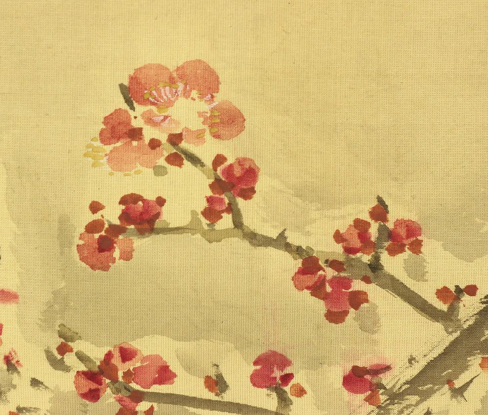 塩川文麟 Shiokawa Bunrin (1808-1877) Japanese antique art kakejiku kakemono wall hanging scroll / Sparrow and Red Plum in Snow with Box RA438 - Image 11