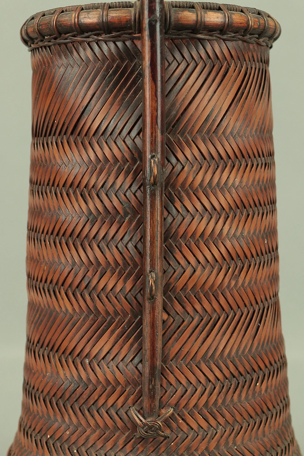塩月寿籃 Shiotsuki Juran (b1948) Japanese Hanakago Bamboo Woven Flower Vase Basket VA188 - Image 16