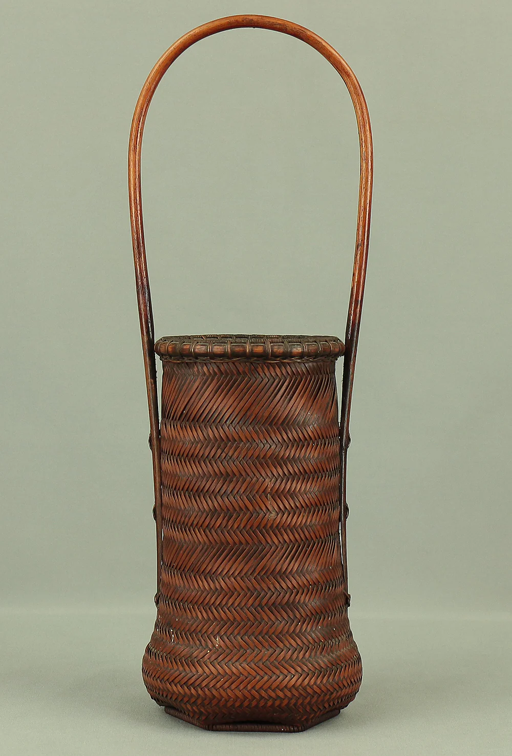 塩月寿籃 Shiotsuki Juran (b1948) Japanese Hanakago Bamboo Woven Flower Vase Basket VA188 - Image 17
