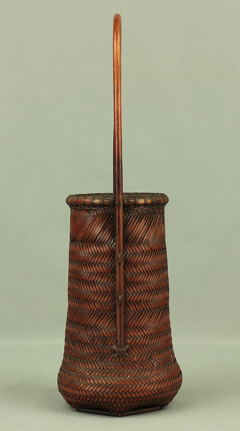 塩月寿籃 Shiotsuki Juran (b1948) Japanese Hanakago Bamboo Woven Flower Vase Basket VA188 - Image 18