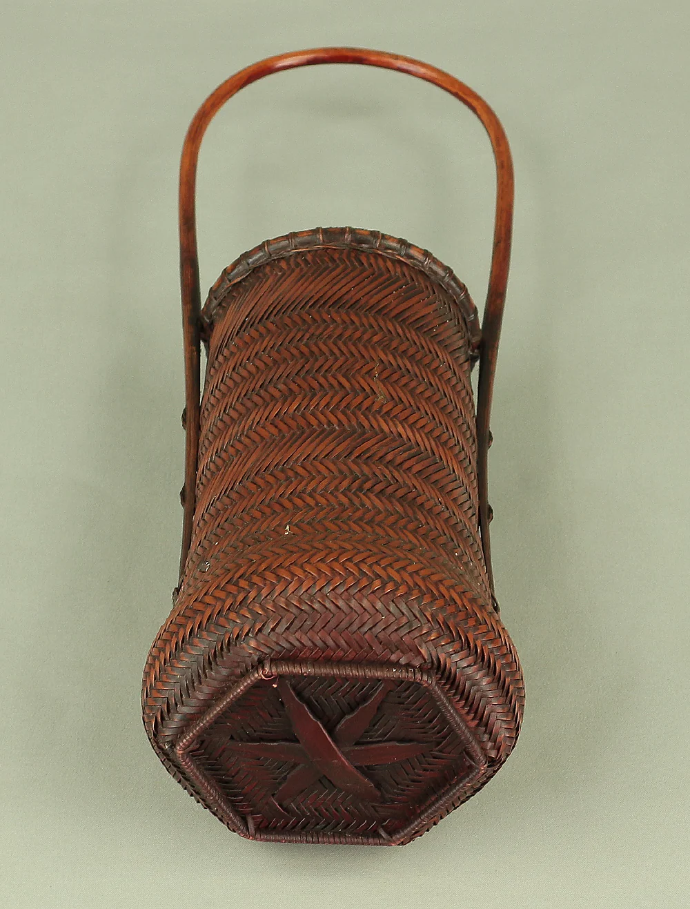 塩月寿籃 Shiotsuki Juran (b1948) Japanese Hanakago Bamboo Woven Flower Vase Basket VA188 - Image 26
