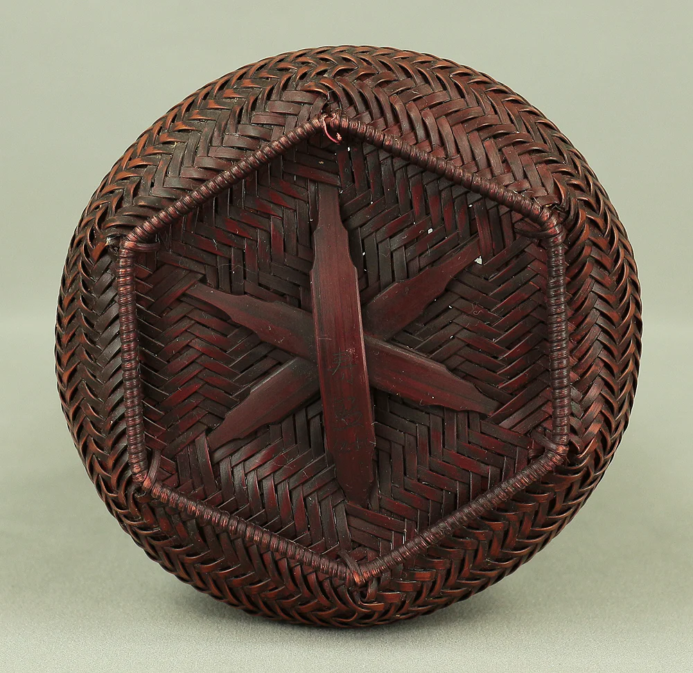 塩月寿籃 Shiotsuki Juran (b1948) Japanese Hanakago Bamboo Woven Flower Vase Basket VA188 - Image 27