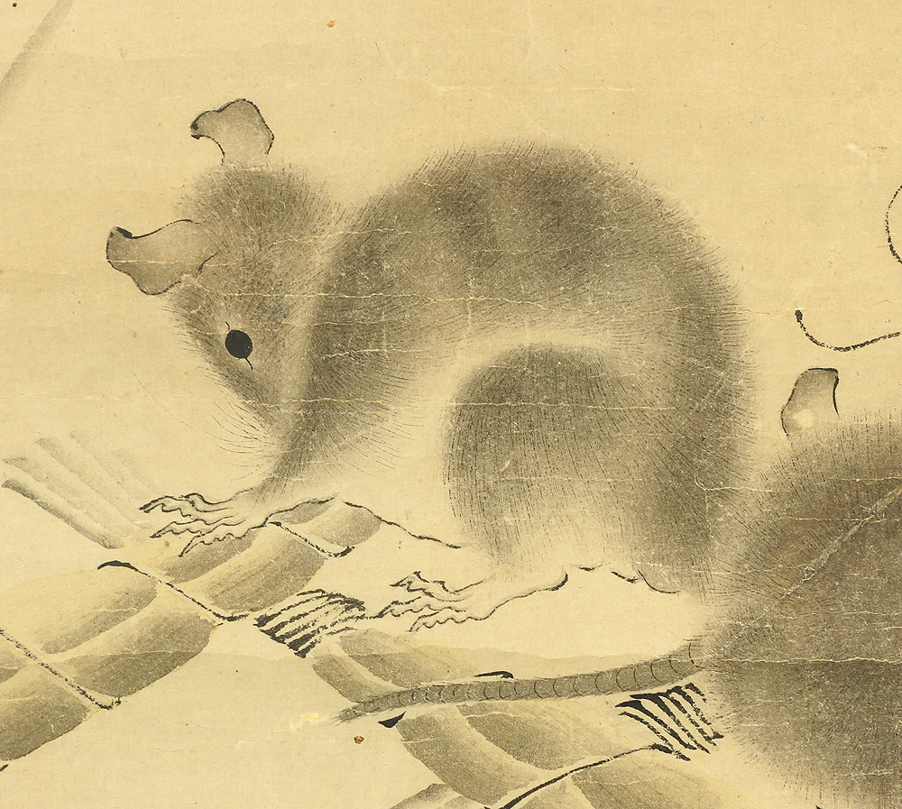 白井直賢 Shirai Naokata Japanese art kakejiku kakemono wall hanging scroll / Mouses and Chimaki with Box RB663 - Image 12