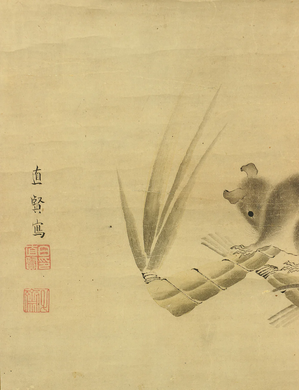 白井直賢 Shirai Naokata Japanese art kakejiku kakemono wall hanging scroll / Mouses and Chimaki with Box RB663 - Image 16