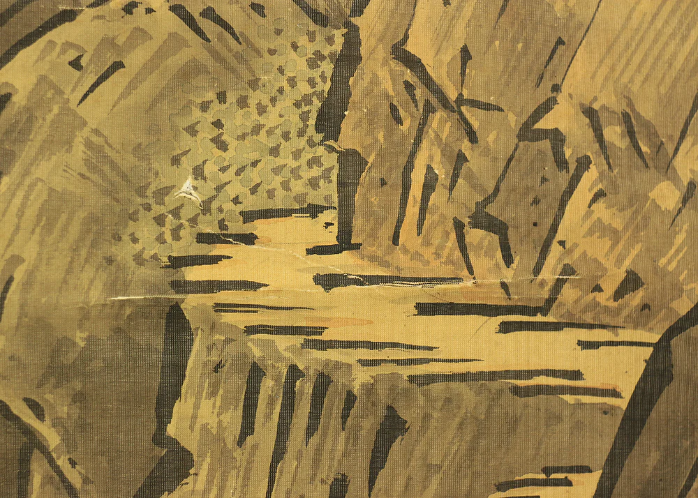 秋月等観 Shugetsu Tokan (active around 1490) Japanese antique art paired kakejiku kakemono wall hanging scrolls / Broken Ink Landscape (Haboku Suiboku Ink Sansui) River Boat Wise Man RB966 - Image 19