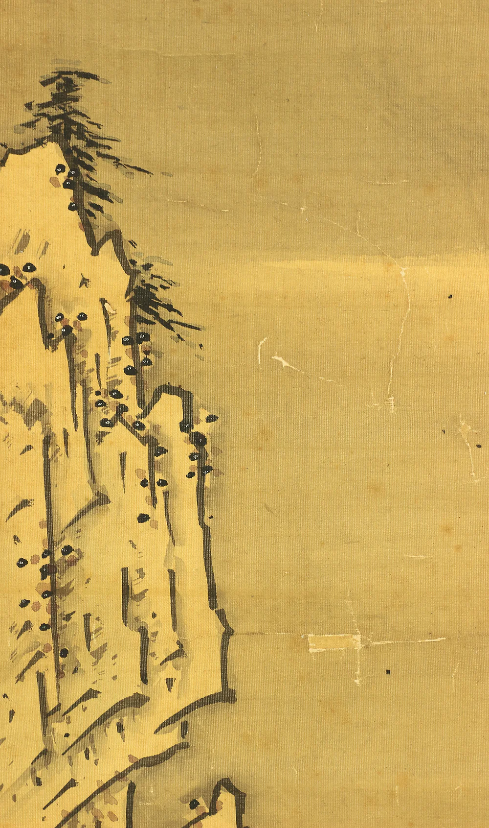 秋月等観 Shugetsu Tokan (active around 1490) Japanese antique art paired kakejiku kakemono wall hanging scrolls / Broken Ink Landscape (Haboku Suiboku Ink Sansui) River Boat Wise Man RB966 - Image 27