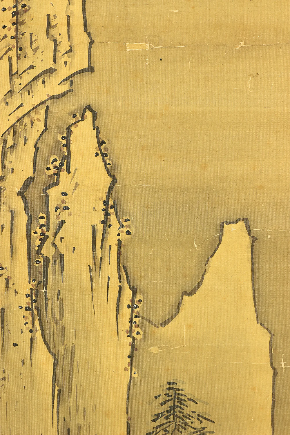 秋月等観 Shugetsu Tokan (active around 1490) Japanese antique art paired kakejiku kakemono wall hanging scrolls / Broken Ink Landscape (Haboku Suiboku Ink Sansui) River Boat Wise Man RB966 - Image 28
