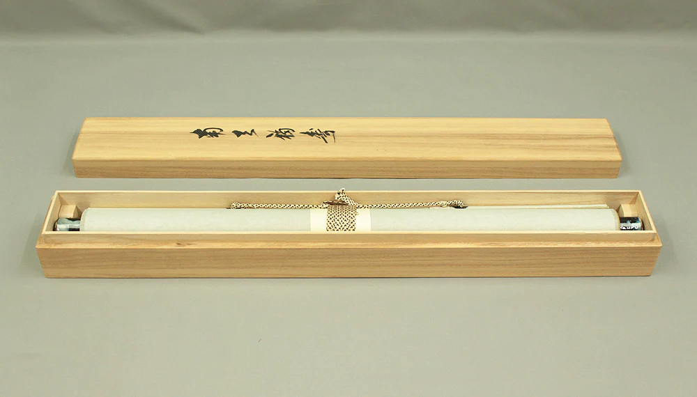 須賀玄道 Suga Gendo (b1919) Daitoku-ji Japanese Zen kakejiku kakemono wall hanging scroll / Nandina, Amur adonis, and Two Sparrows - 福寿 (Long Life and happiness) with Original Box (Tomobako) RD747 - Image 16