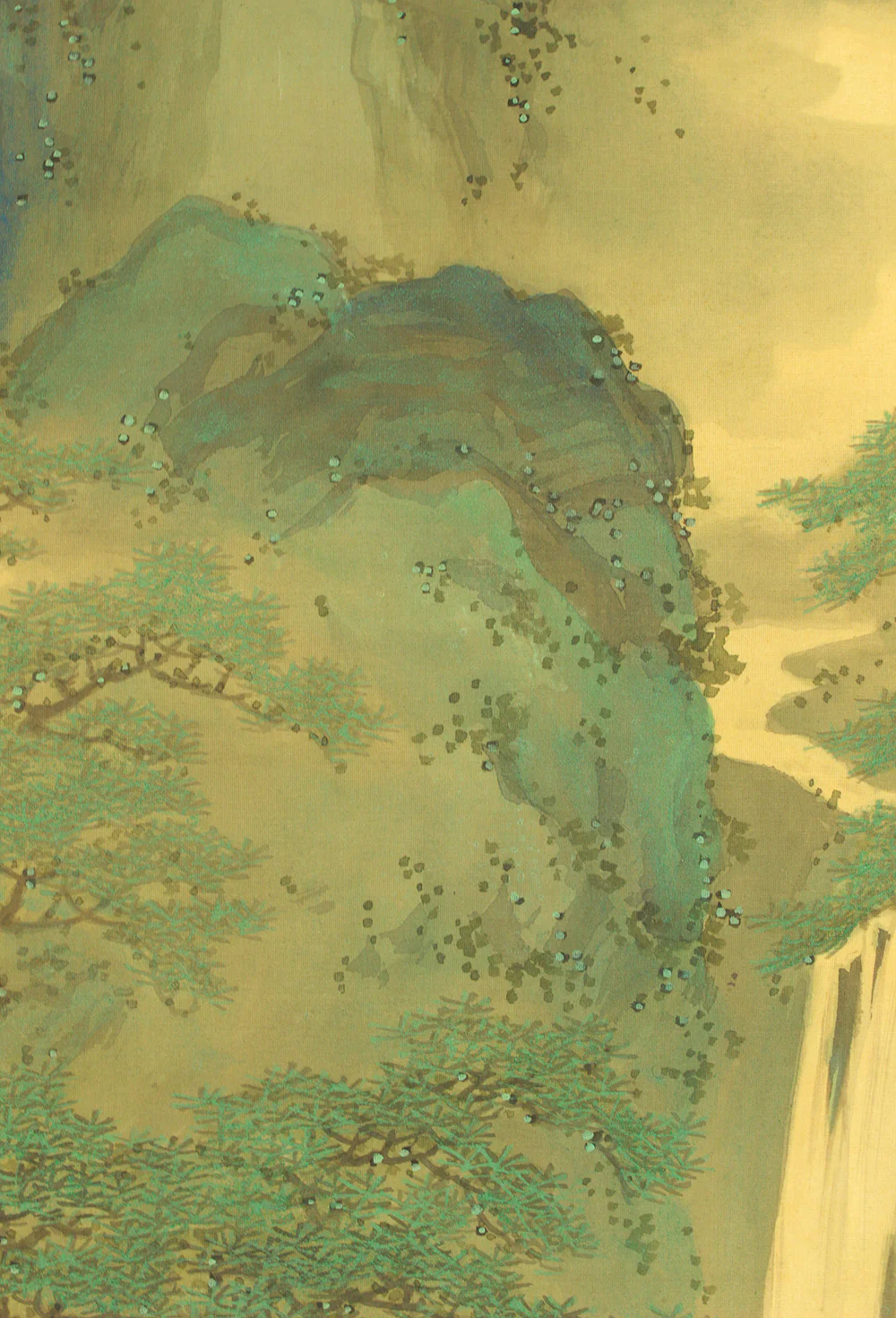 鈴木松年 Suzuki Shonen (1848-1918) Japanese art kakejiku kakemono wall hanging scroll / Landscapes Waterfalls and River with Original Double Box (Tomobako) RD246 - Image 12