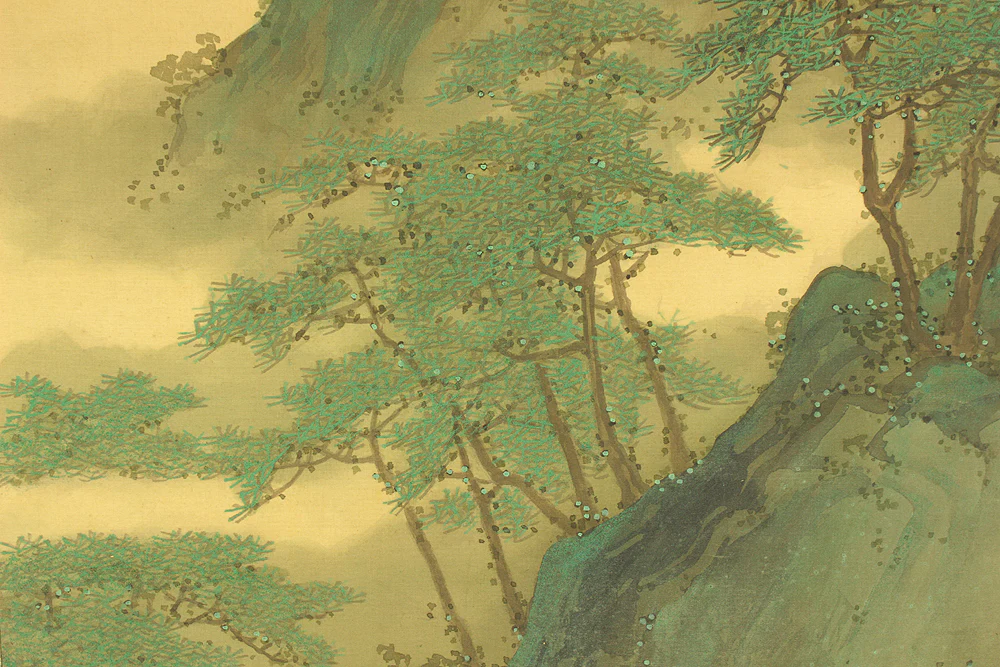 鈴木松年 Suzuki Shonen (1848-1918) Japanese art kakejiku kakemono wall hanging scroll / Landscapes Waterfalls and River with Original Double Box (Tomobako) RD246 - Image 17