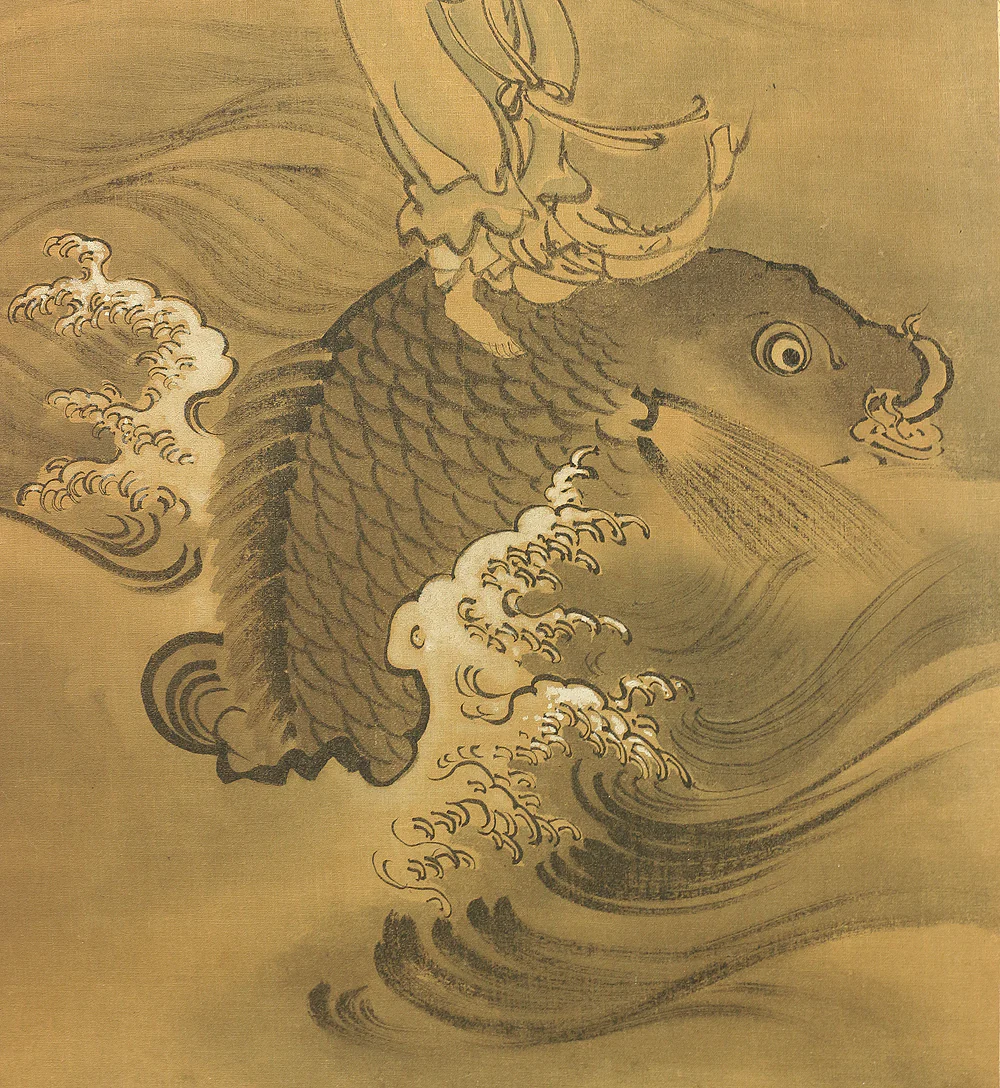 鈴木松年 Suzuki Shonen (1848-1918) Japanese Pair of Room divider Byobu 6 panels Folding screen / Shoki, Kiyomizu-dera in autumn, Dragon, Tiger, Chicken, Hotei, Pine Tree, Kiyomizu-dera in winter, Crane, Jurojin, Arashiyama in spring etc V888 - Image 101