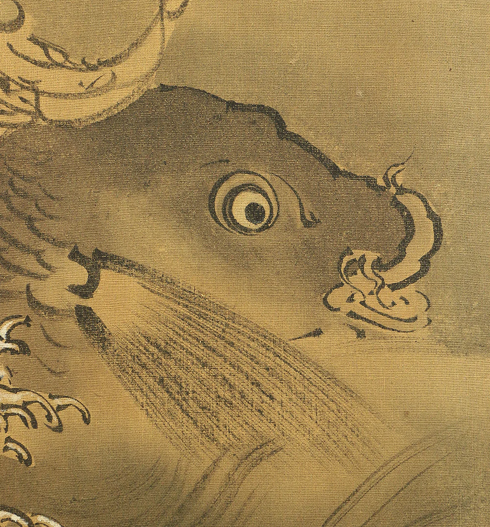 鈴木松年 Suzuki Shonen (1848-1918) Japanese Pair of Room divider Byobu 6 panels Folding screen / Shoki, Kiyomizu-dera in autumn, Dragon, Tiger, Chicken, Hotei, Pine Tree, Kiyomizu-dera in winter, Crane, Jurojin, Arashiyama in spring etc V888 - Image 102