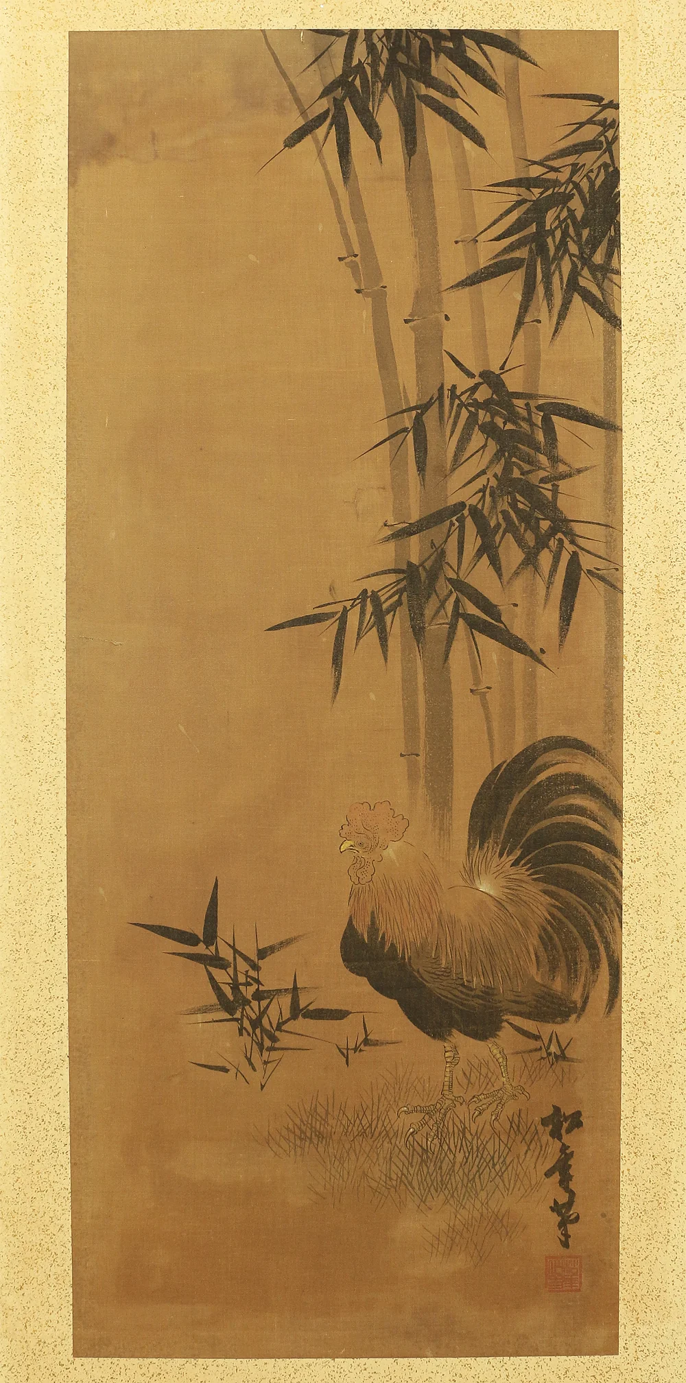 鈴木松年 Suzuki Shonen (1848-1918) Japanese Pair of Room divider Byobu 6 panels Folding screen / Shoki, Kiyomizu-dera in autumn, Dragon, Tiger, Chicken, Hotei, Pine Tree, Kiyomizu-dera in winter, Crane, Jurojin, Arashiyama in spring etc V888 - Image 32