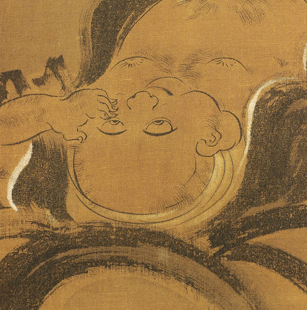 鈴木松年 Suzuki Shonen (1848-1918) Japanese Pair of Room divider Byobu 6 panels Folding screen / Shoki, Kiyomizu-dera in autumn, Dragon, Tiger, Chicken, Hotei, Pine Tree, Kiyomizu-dera in winter, Crane, Jurojin, Arashiyama in spring etc V888 - Image 41