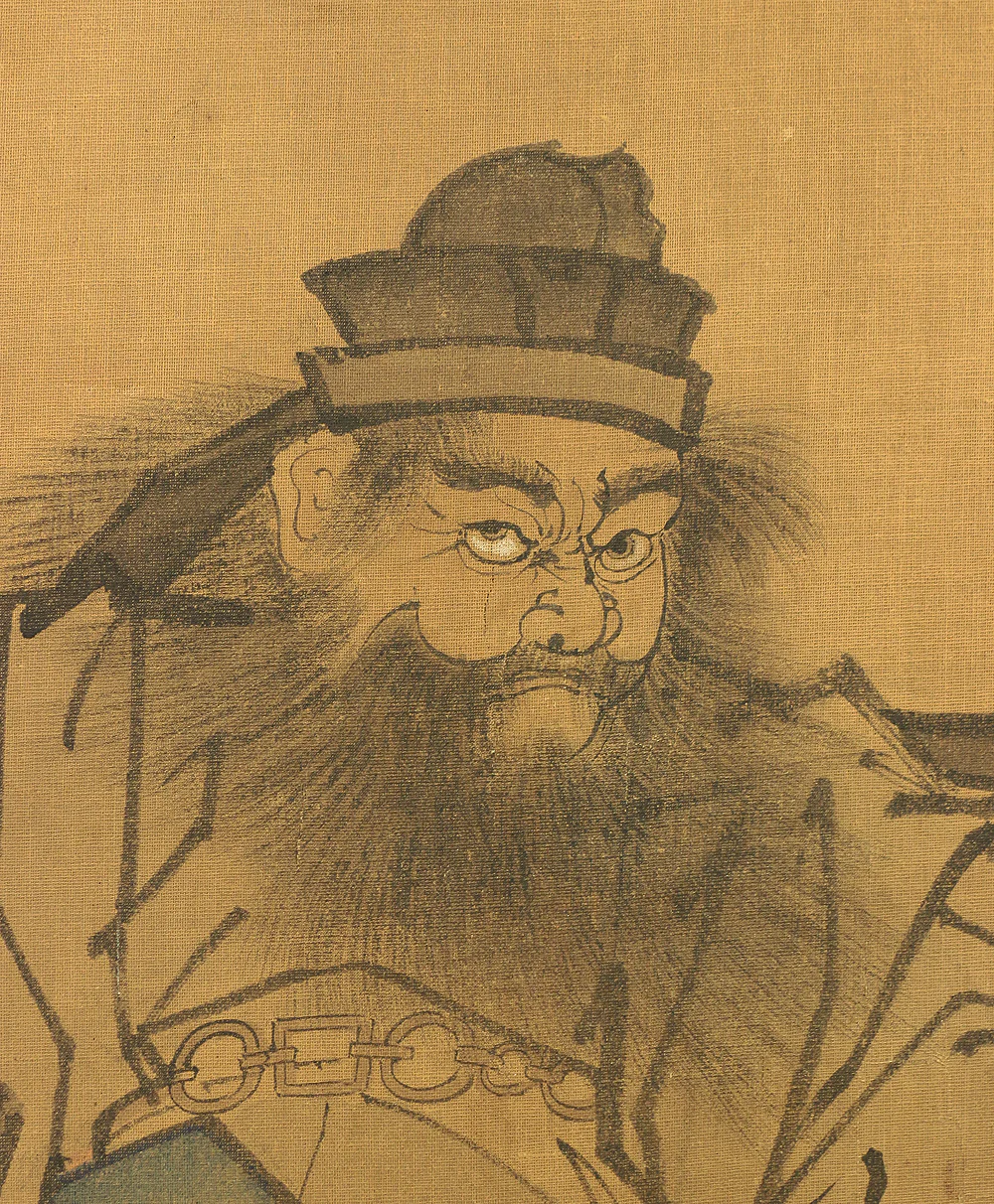 鈴木松年 Suzuki Shonen (1848-1918) Japanese Pair of Room divider Byobu 6 panels Folding screen / Shoki, Kiyomizu-dera in autumn, Dragon, Tiger, Chicken, Hotei, Pine Tree, Kiyomizu-dera in winter, Crane, Jurojin, Arashiyama in spring etc V888 - Image 8