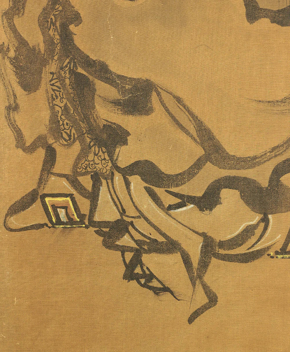 鈴木松年 Suzuki Shonen (1848-1918) Japanese Pair of Room divider Byobu 6 panels Folding screen / Shoki, Kiyomizu-dera in autumn, Dragon, Tiger, Chicken, Hotei, Pine Tree, Kiyomizu-dera in winter, Crane, Jurojin, Arashiyama in spring etc V888 - Image 84