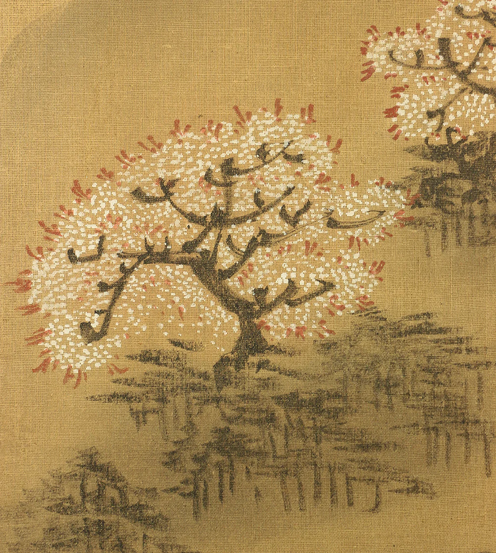 鈴木松年 Suzuki Shonen (1848-1918) Japanese Pair of Room divider Byobu 6 panels Folding screen / Shoki, Kiyomizu-dera in autumn, Dragon, Tiger, Chicken, Hotei, Pine Tree, Kiyomizu-dera in winter, Crane, Jurojin, Arashiyama in spring etc V888 - Image 90