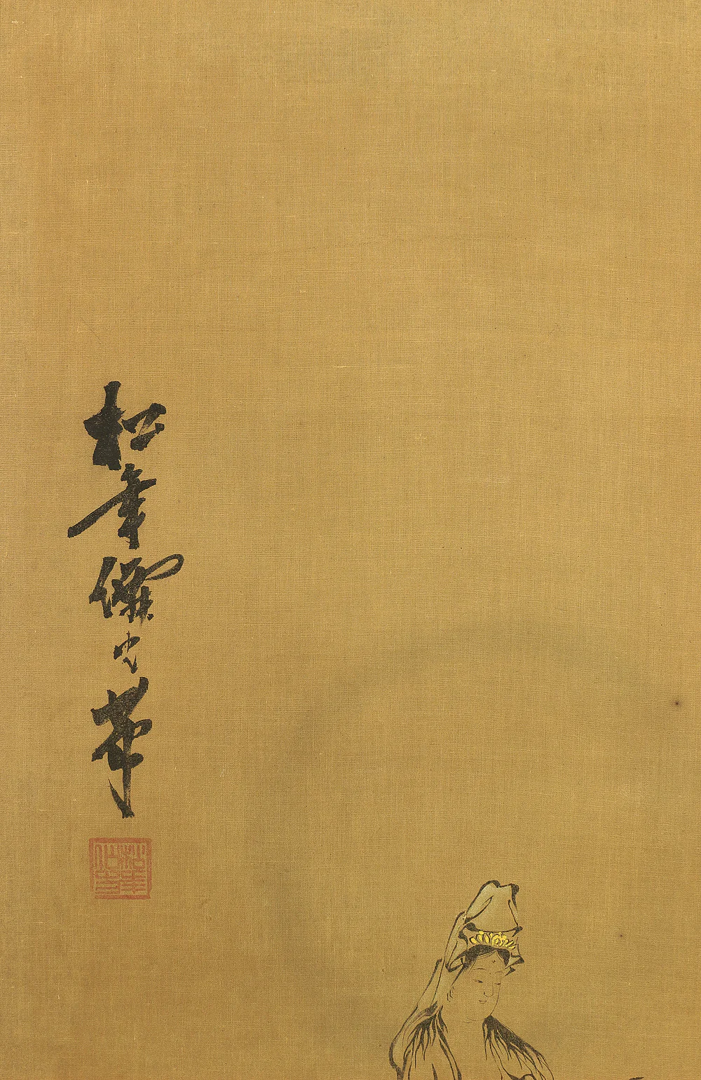 鈴木松年 Suzuki Shonen (1848-1918) Japanese Pair of Room divider Byobu 6 panels Folding screen / Shoki, Kiyomizu-dera in autumn, Dragon, Tiger, Chicken, Hotei, Pine Tree, Kiyomizu-dera in winter, Crane, Jurojin, Arashiyama in spring etc V888 - Image 96