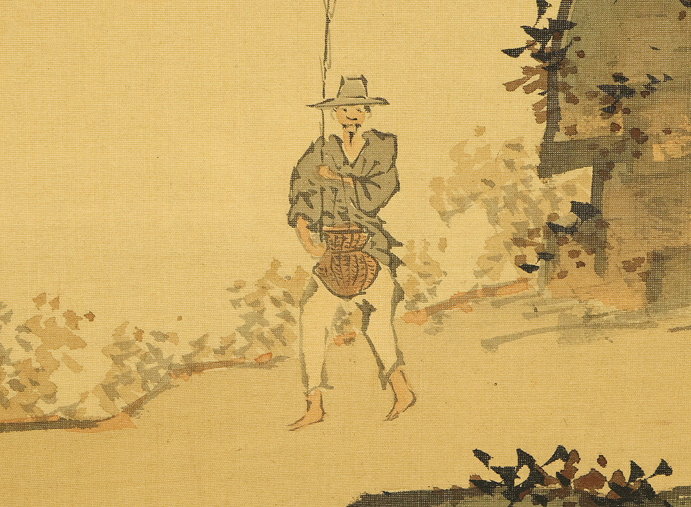 立原杏所 Tachihara Kyosho (1786-1840) Japanese antique art kakejiku kakemono wall hanging scroll / Sansui Landscape Fisherman Beneath Pine Tree on Rocky Mountain RE254 - Image 13