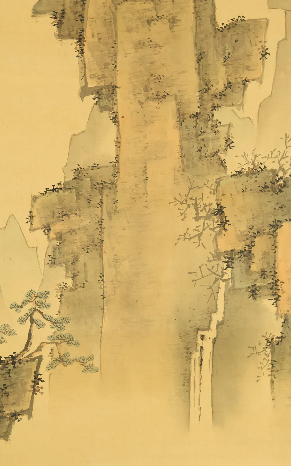 立原杏所 Tachihara Kyosho (1786-1840) Japanese antique art kakejiku kakemono wall hanging scroll / Sansui Landscape Fisherman Beneath Pine Tree on Rocky Mountain RE254 - Image 7